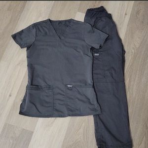 XXS/XXSP pewter gray Cherokee workwear scrub set